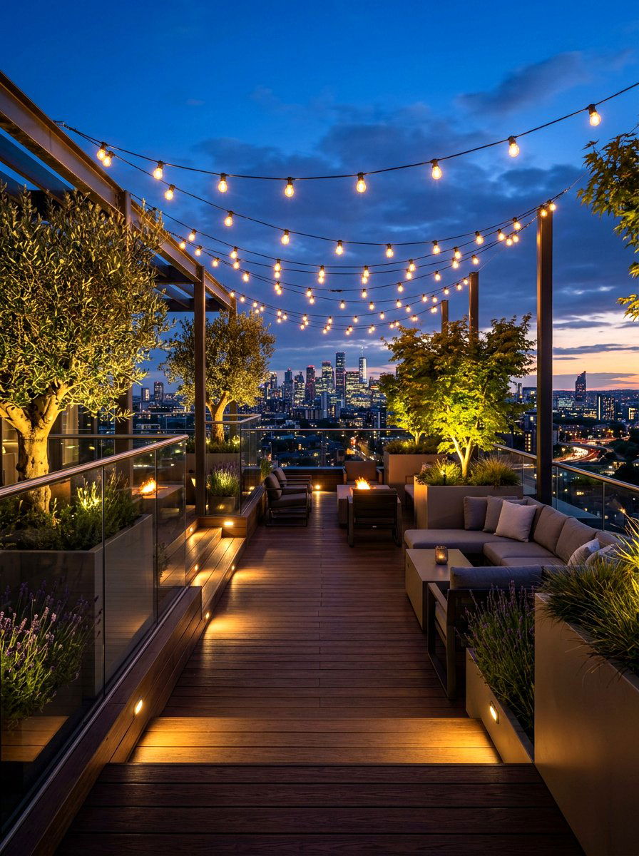 Rooftop Outdoor Lighting - 30 rooftop patio garden ideas