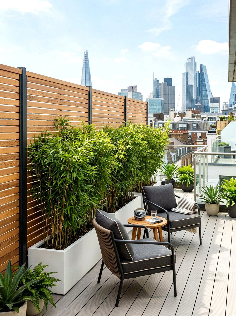 Rooftop Privacy Screen - 30 rooftop garden ideas