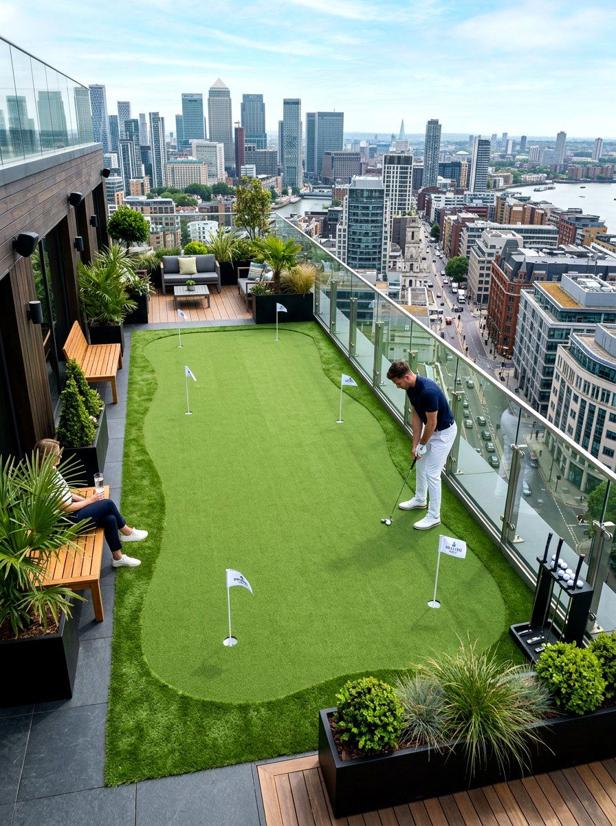 Rooftop Putting Green - 30 backyard putting green ideas