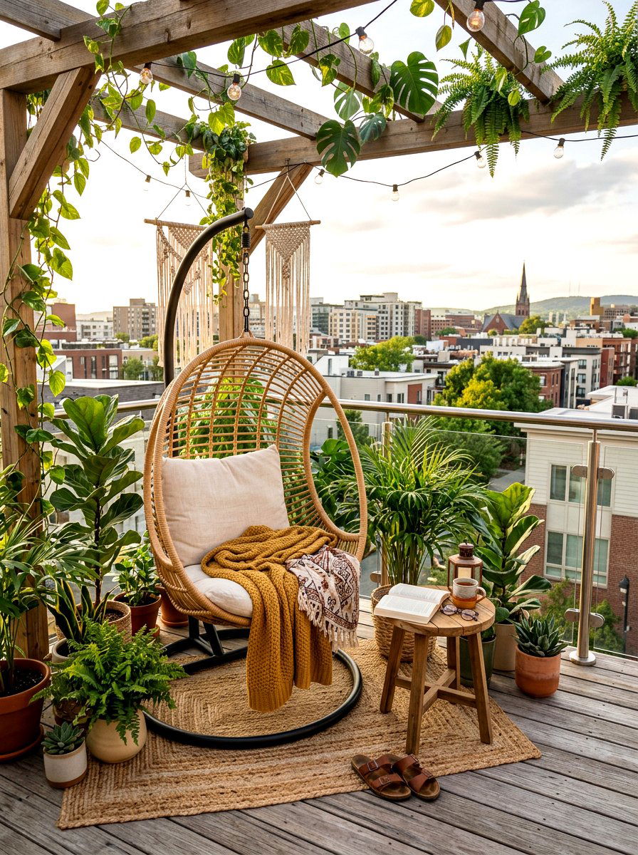 Rooftop Reading Nook - 30 rooftop patio garden ideas