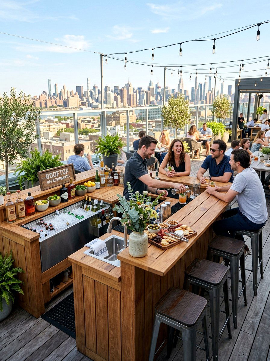 Rooftop Serving Station - 30 rooftop patio ideas