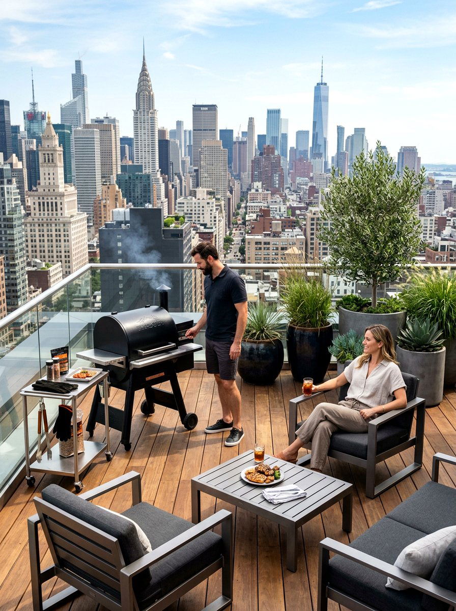 Rooftop Smoker Area - 30 smoker station ideas