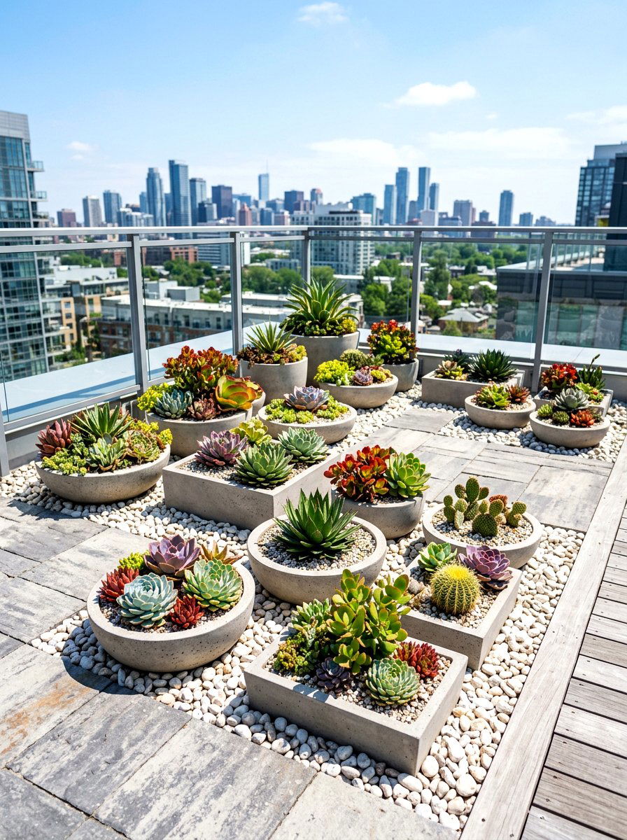 Rooftop Succulent Garden - 30 rooftop garden ideas