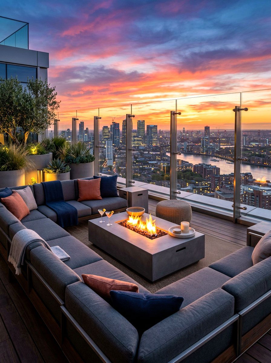 Rooftop Terrace Lounging - 30 outdoor furniture arrangement ideas