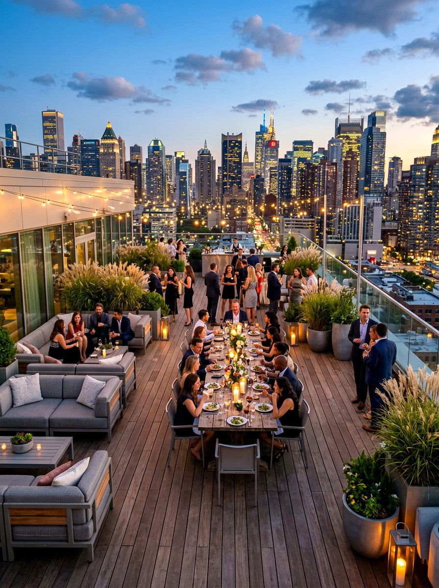 Rooftop Terrace Party Space - 30 dinner party hosting room ideas