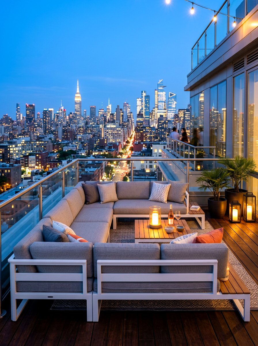 Rooftop Terrace Sectional - 30 outdoor sectional layout ideas