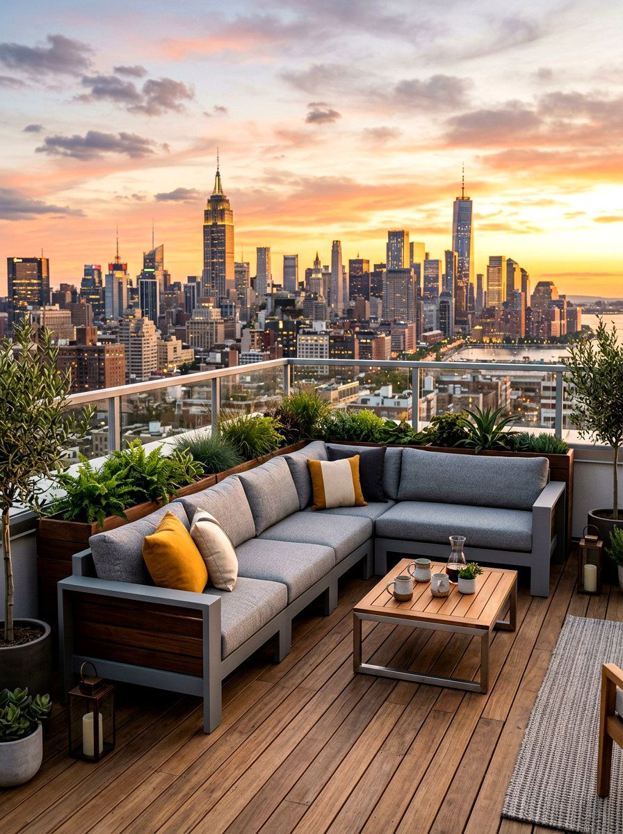 Rooftop Terrace Sectional - 30 outdoor sectional ideas