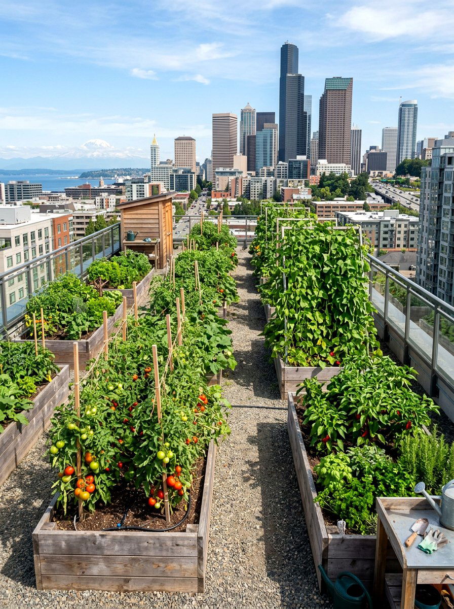 Rooftop Vegetable Garden - 30 edible landscaping ideas