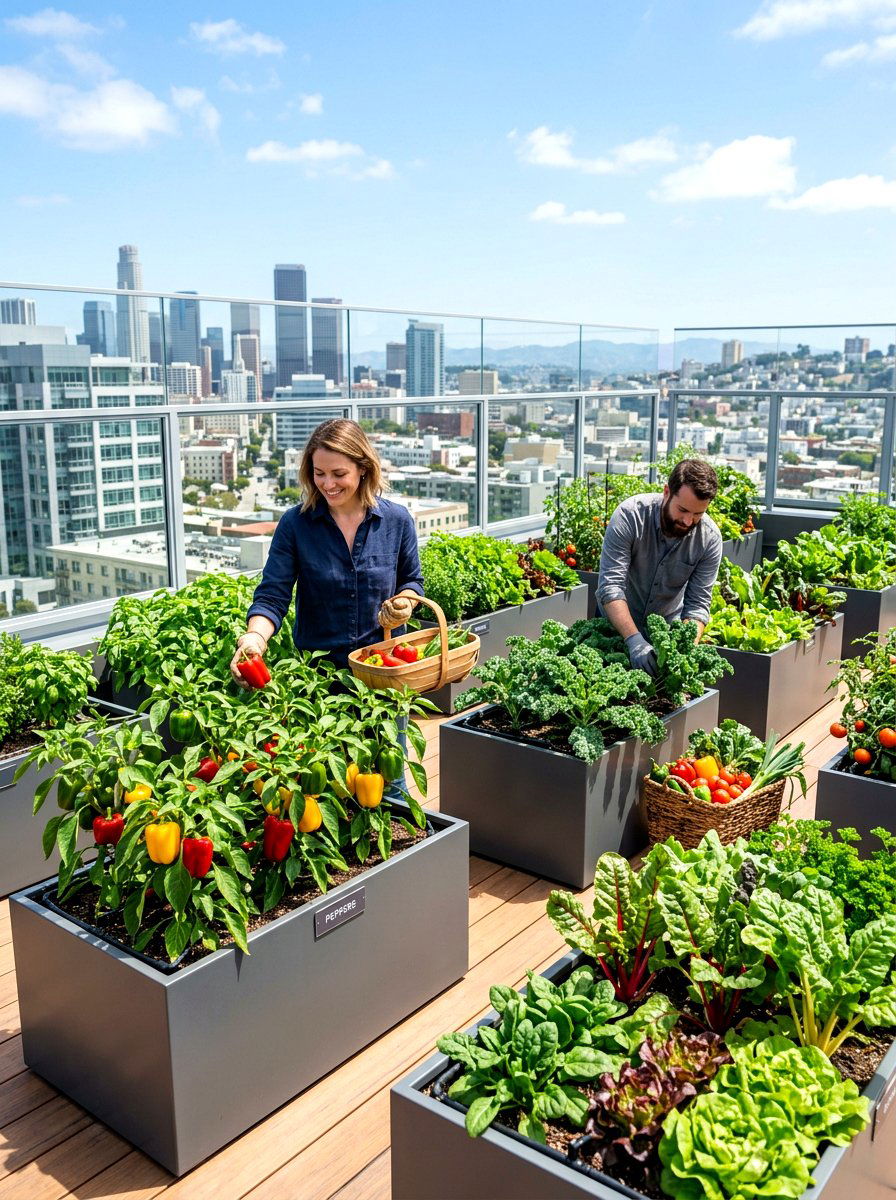 Rooftop Vegetable Harvest - 30 vegetable garden harvest ideas