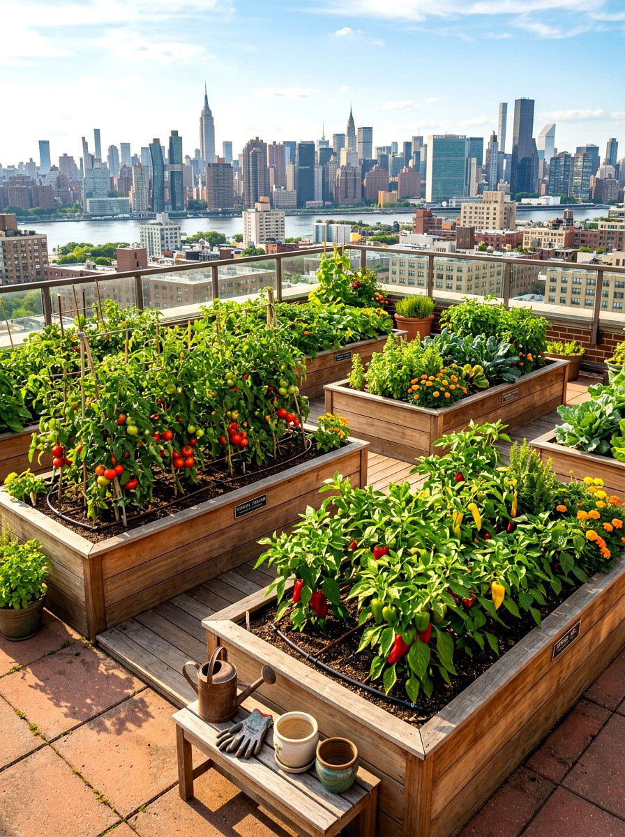 Rooftop Vegetable Patch - 30 terrace garden ideas