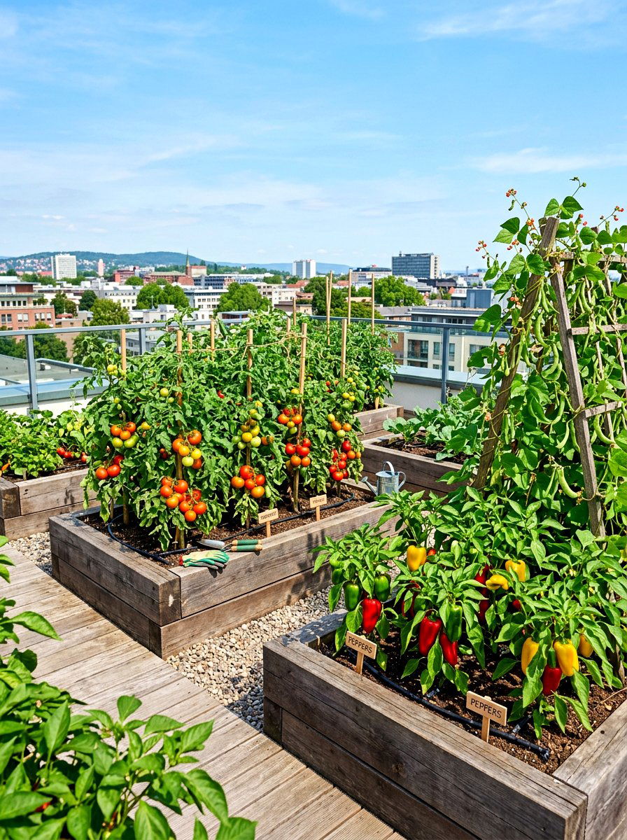 Rooftop Vegetable Patch - 30 rooftop garden ideas