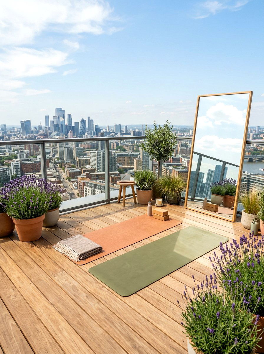 Rooftop Yoga Space - 30 rooftop patio ideas