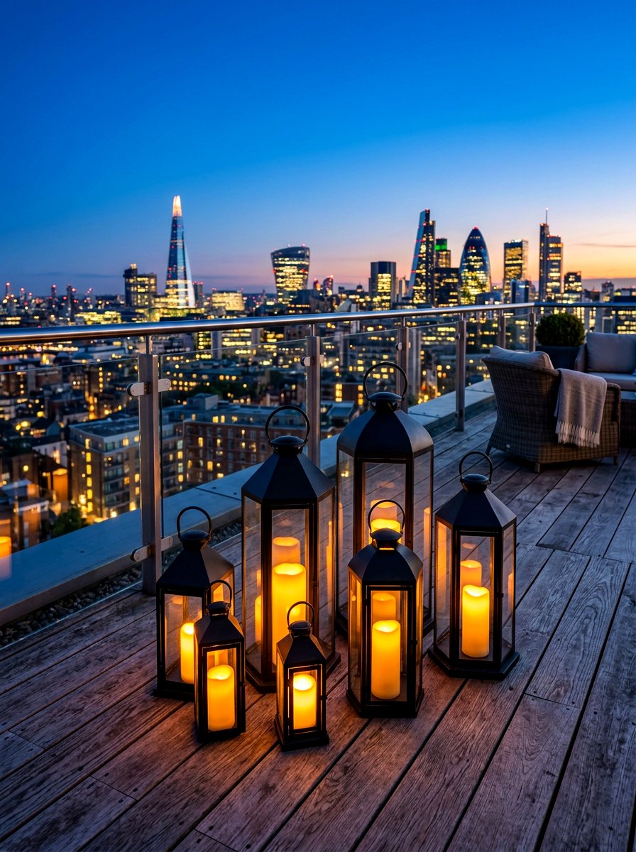 Rooftop deck lanterns - 30 rooftop deck lounge ideas
