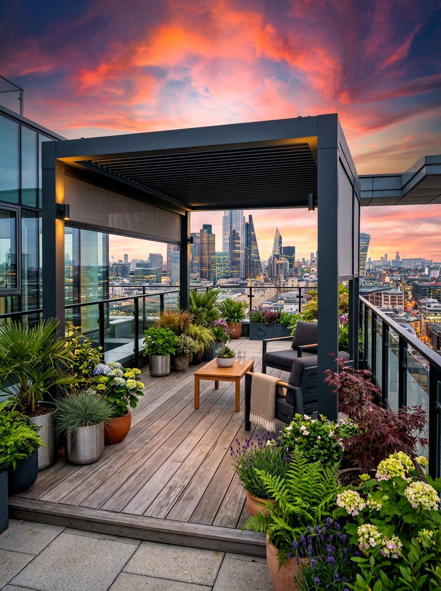 Rooftop garden gazebo - 30 hexagon gazebo ideas