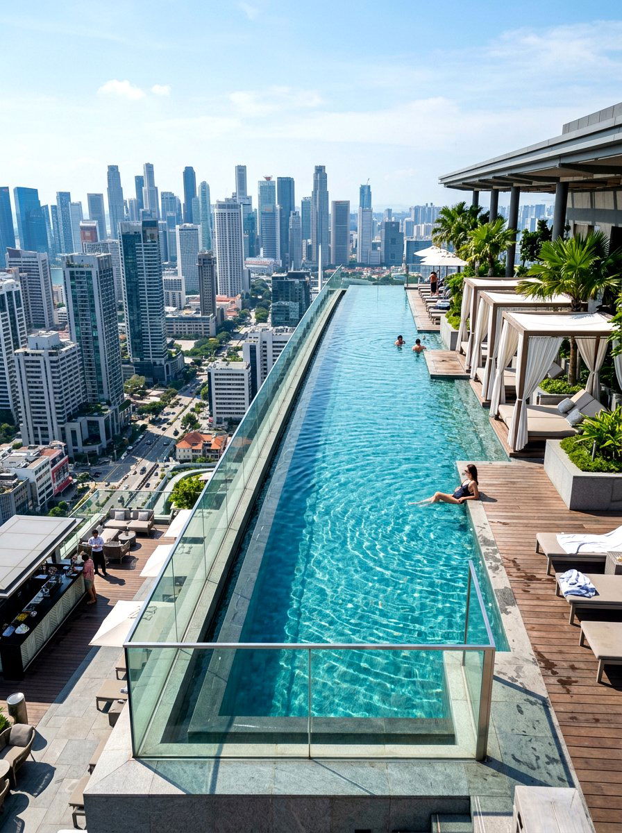Rooftop infinity pool - 30 infinity pool backyard ideas
