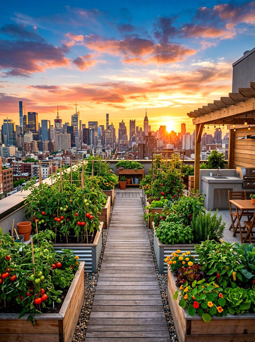 Rooftop kitchen garden - 30 kitchen garden backyard ideas