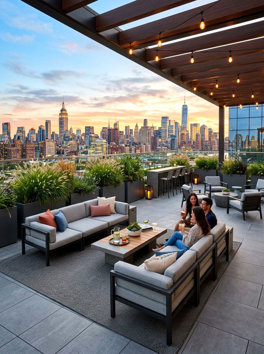 Rooftop terrace lounge - 30 patio lounge ideas