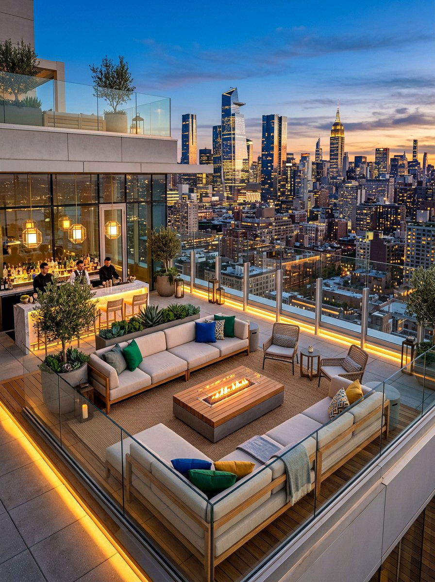 Rooftop terrace lounge design - 30 California casual patio lounge ideas