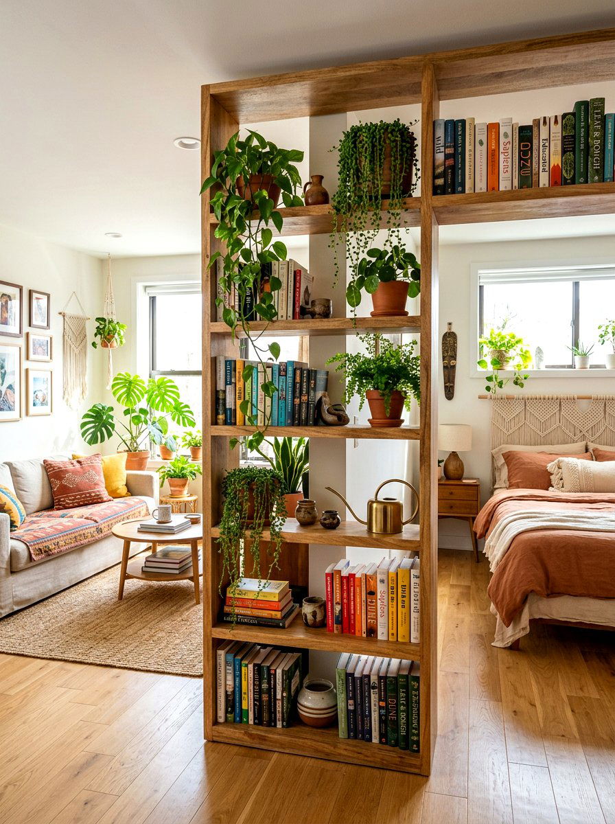 Room Divider Bookshelf Unit - 30 flexible apartment furniture ideas