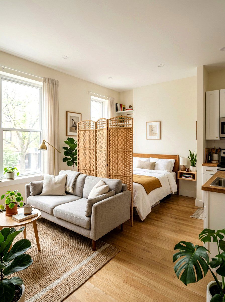 Room divider screen for studio - 30 no paint decor ideas