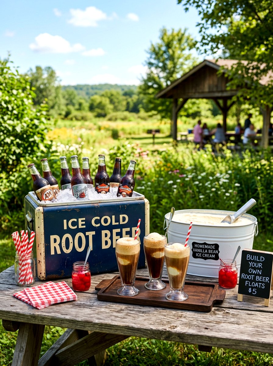 Root Beer Float Station - 30 beverage station party ideas