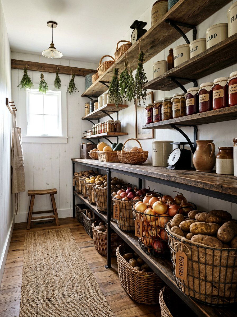 Root Vegetable Baskets - 30 pantry basket organization ideas