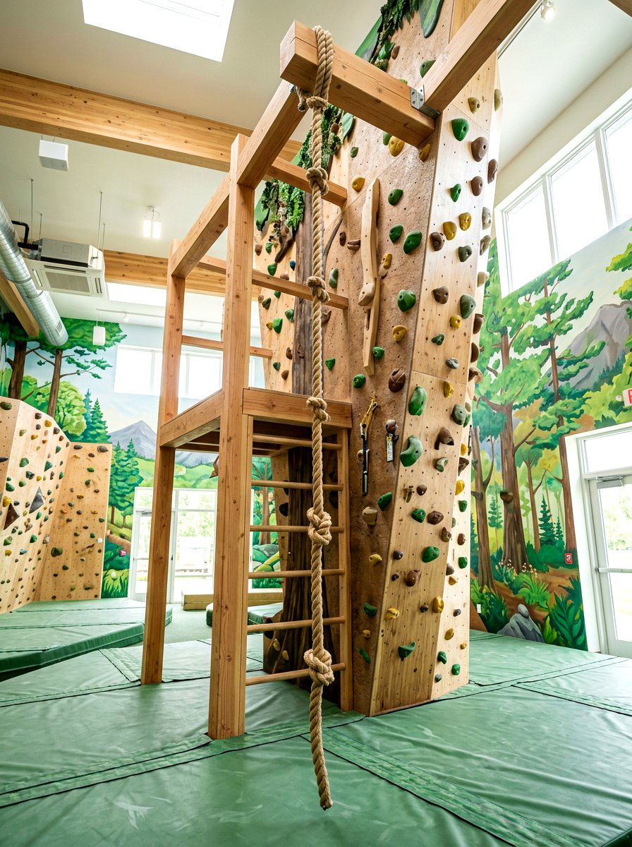 Rope Climbing Wall - 30 climbing wall playroom ideas