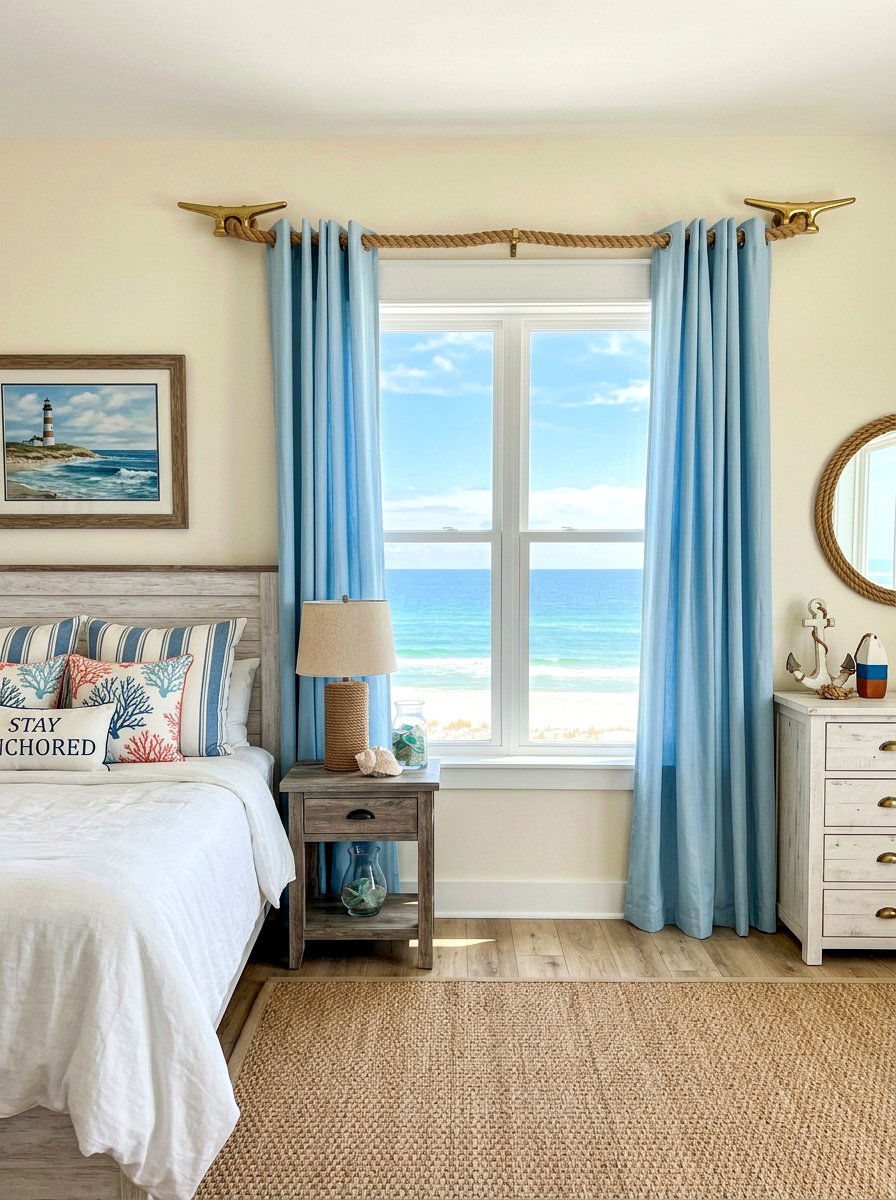 Rope Curtain Rod - 30 curtain rod styling ideas