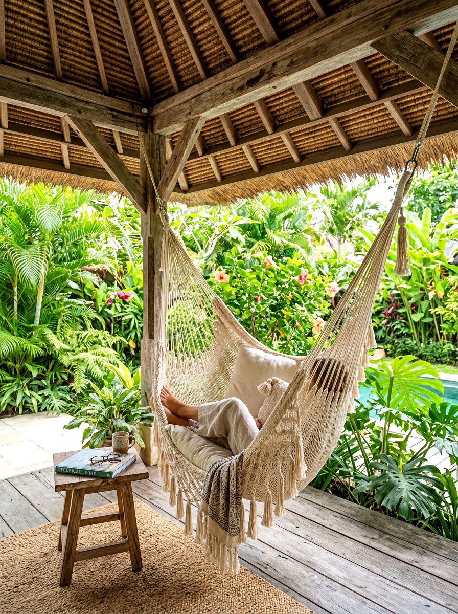 Rope Hammock Chair - 30 gazebo seating ideas