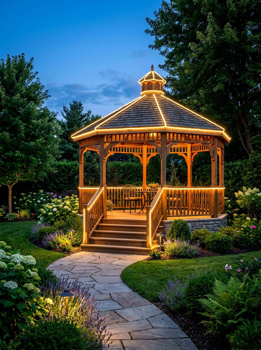 Rope Lights Gazebo - 30 gazebo lighting ideas