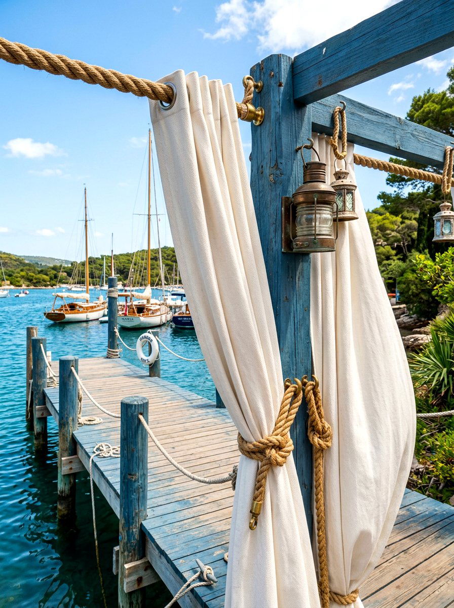Rope Outdoor Curtain Rod - 30 outdoor curtain rod ideas