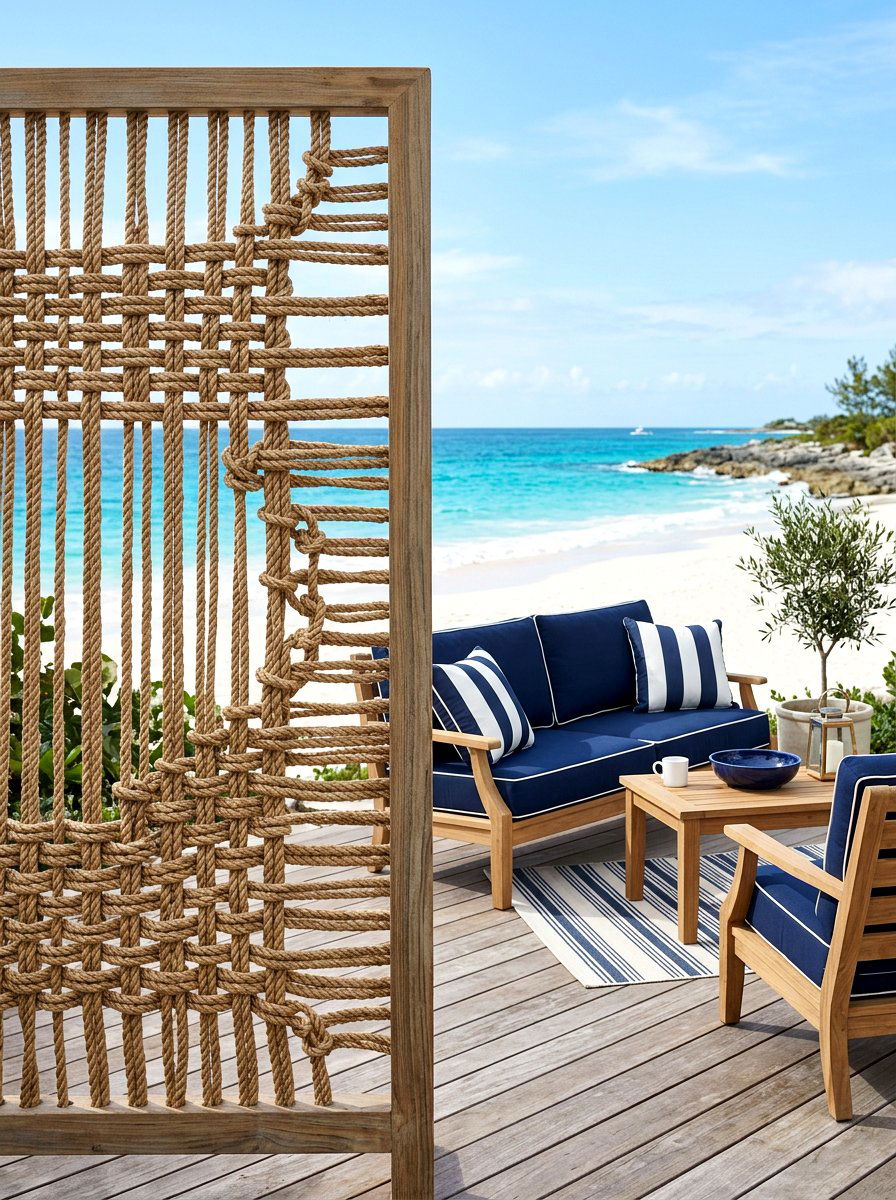 Rope Privacy Screen - 30 patio corner screen ideas