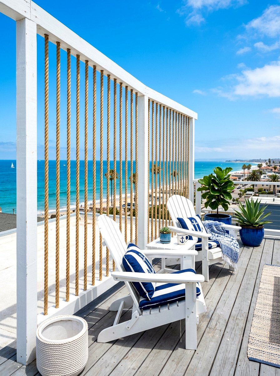 Rope Privacy Wall - 30 rooftop privacy screen ideas