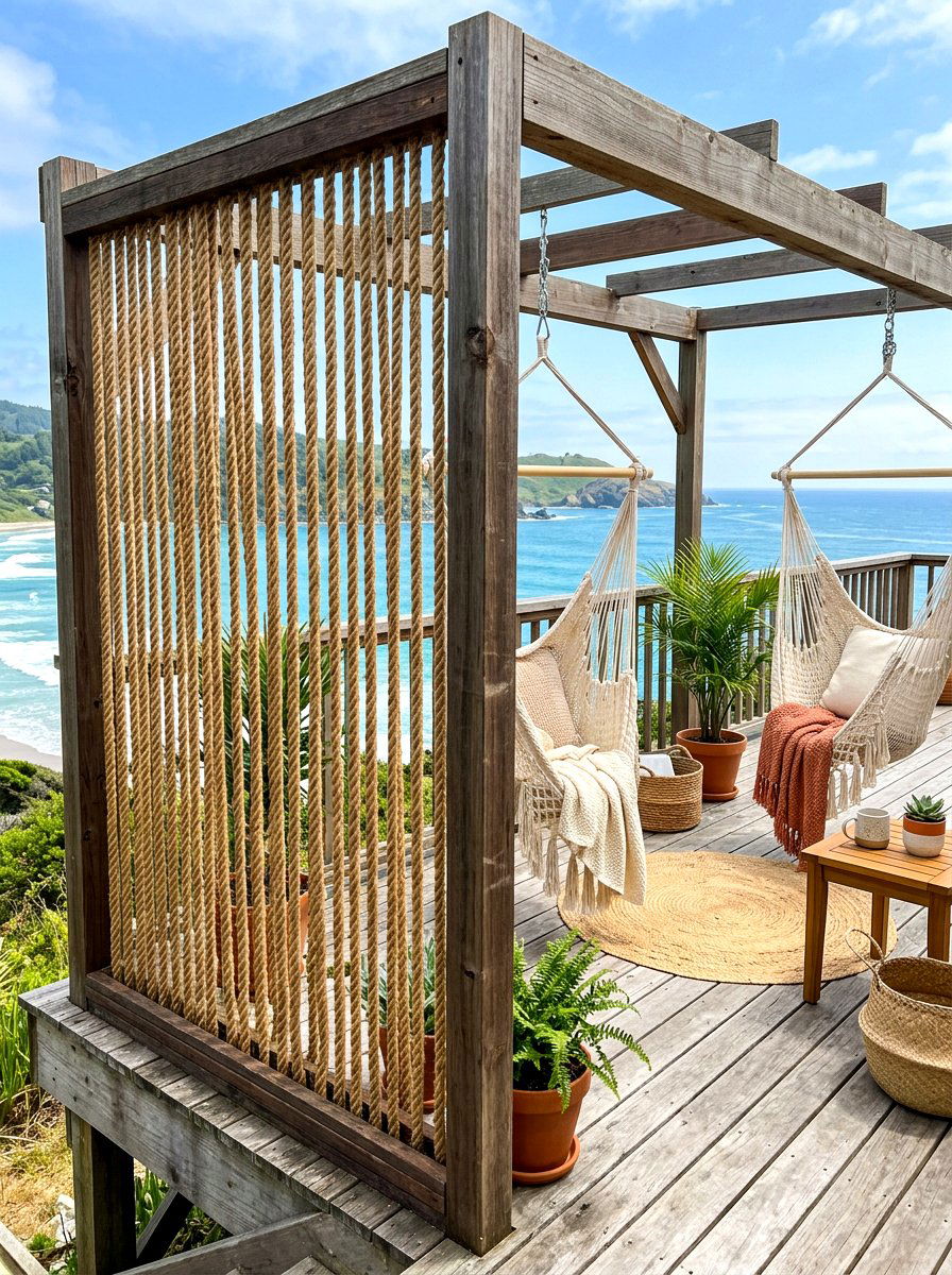 Rope Wall Deck Privacy - 30 deck privacy ideas