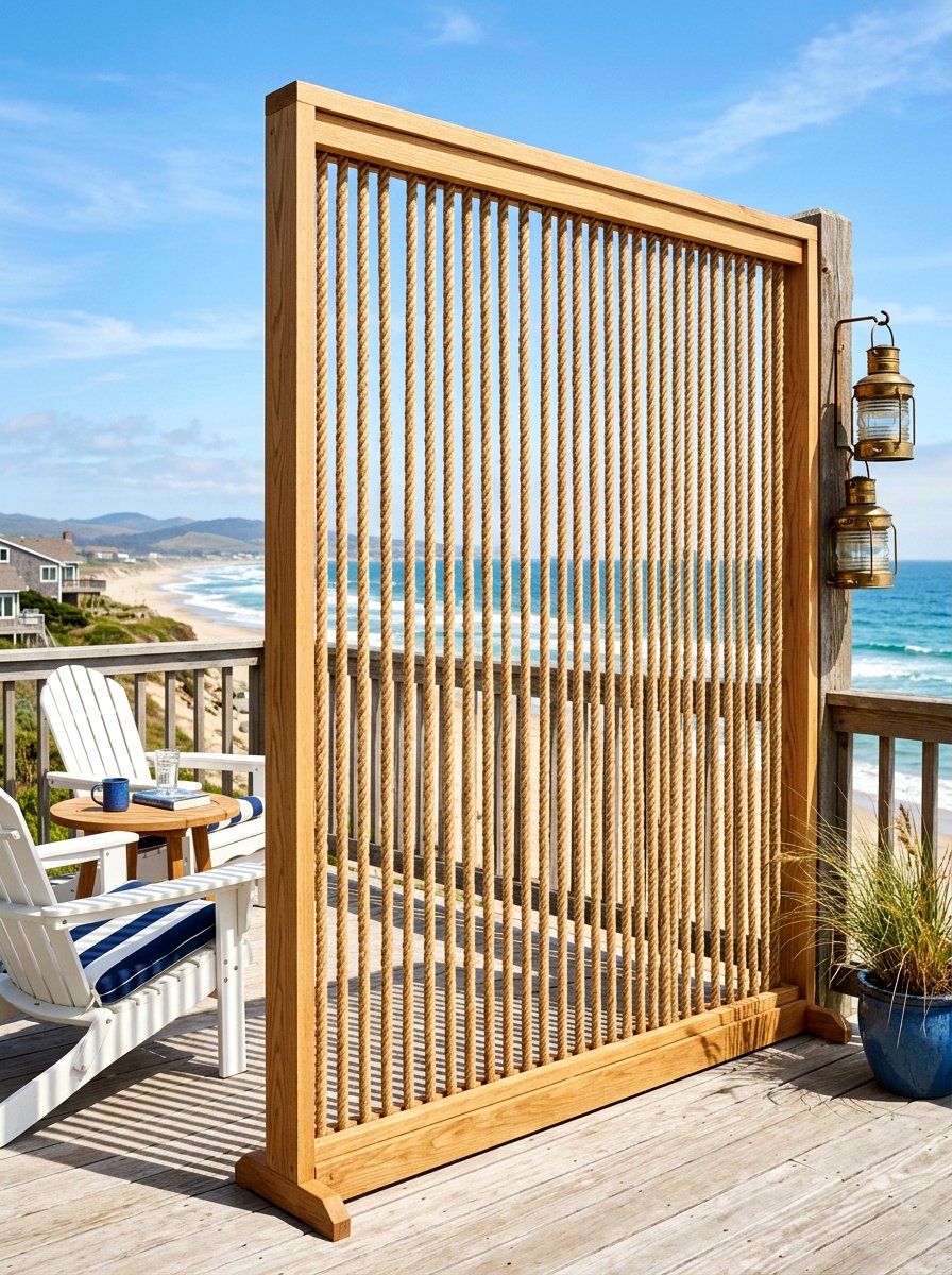 Rope Wall Partition - 30 outdoor room divider ideas