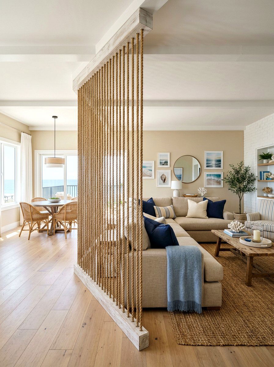 Rope Wall - 30 room divider ideas