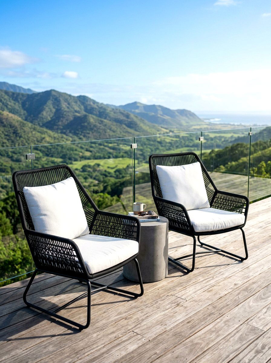 Rope Woven Lounge Chair - 30 modern outdoor furniture ideas
