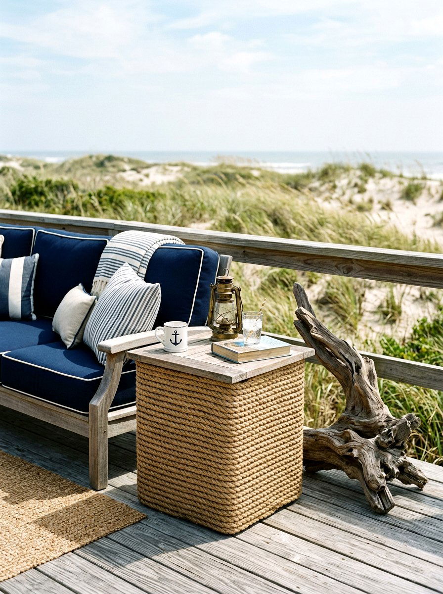 Rope Wrapped Side Table - 30 outdoor side table ideas