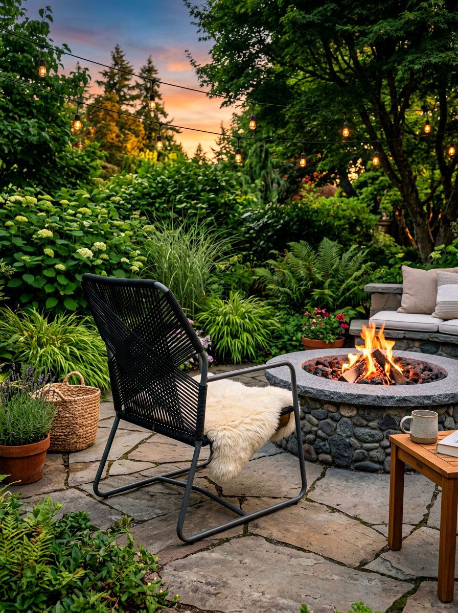Rope cord chair - 30 boho outdoor furniture ideas
