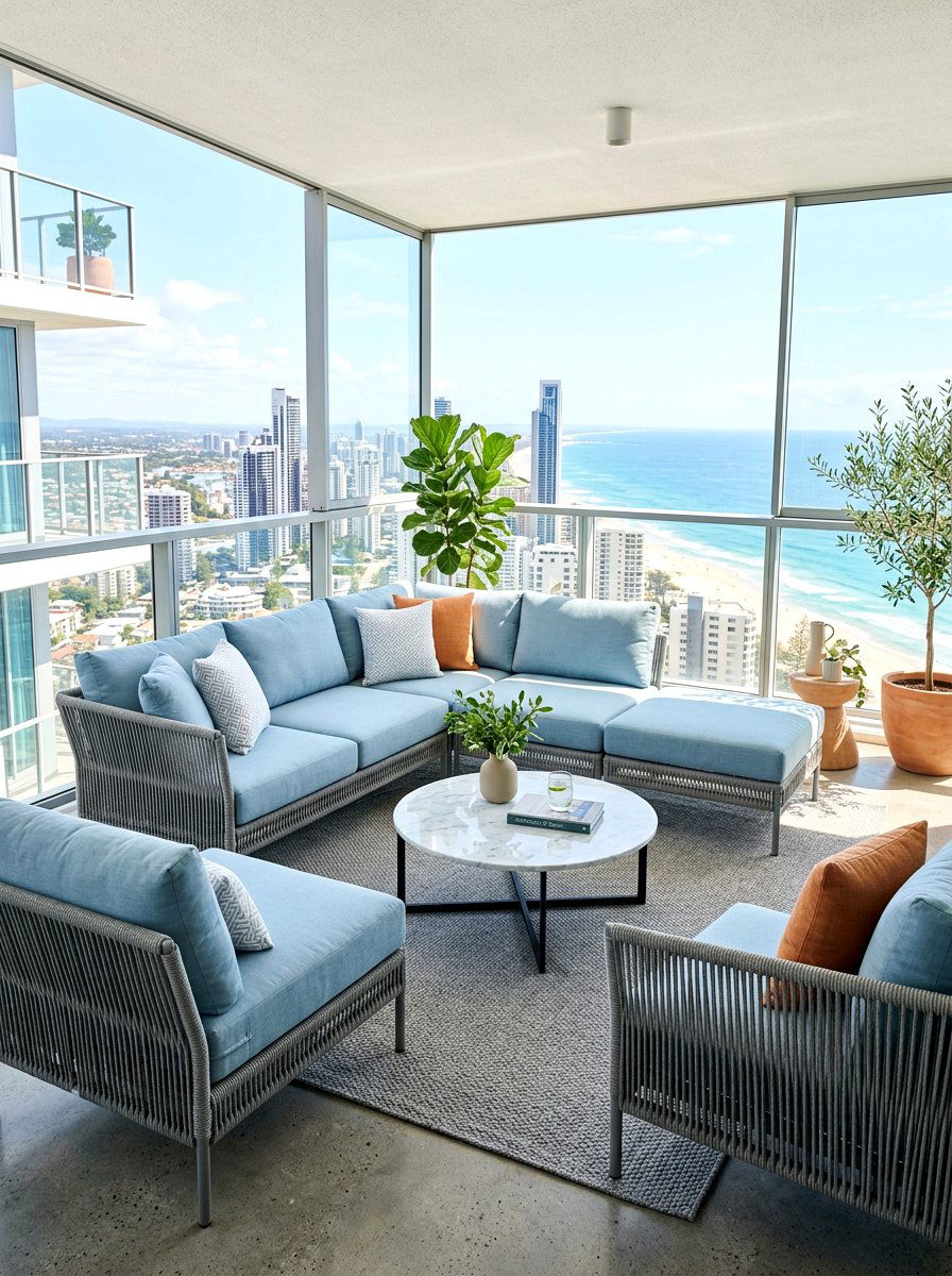 Rope detail modular furniture set - 30 outdoor modular sofa ideas