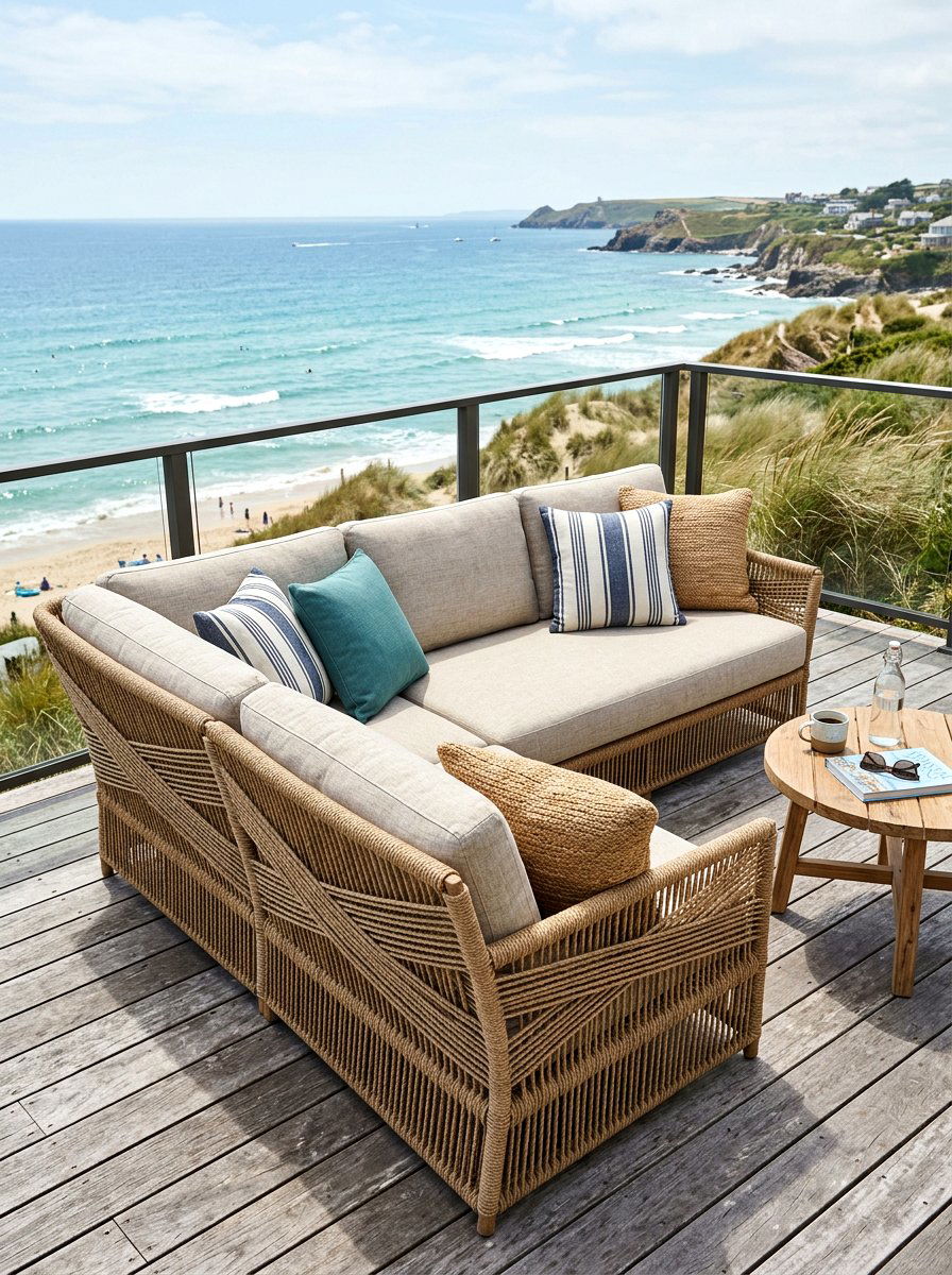 Rope wrap outdoor sofa - 30 modern patio sectional ideas
