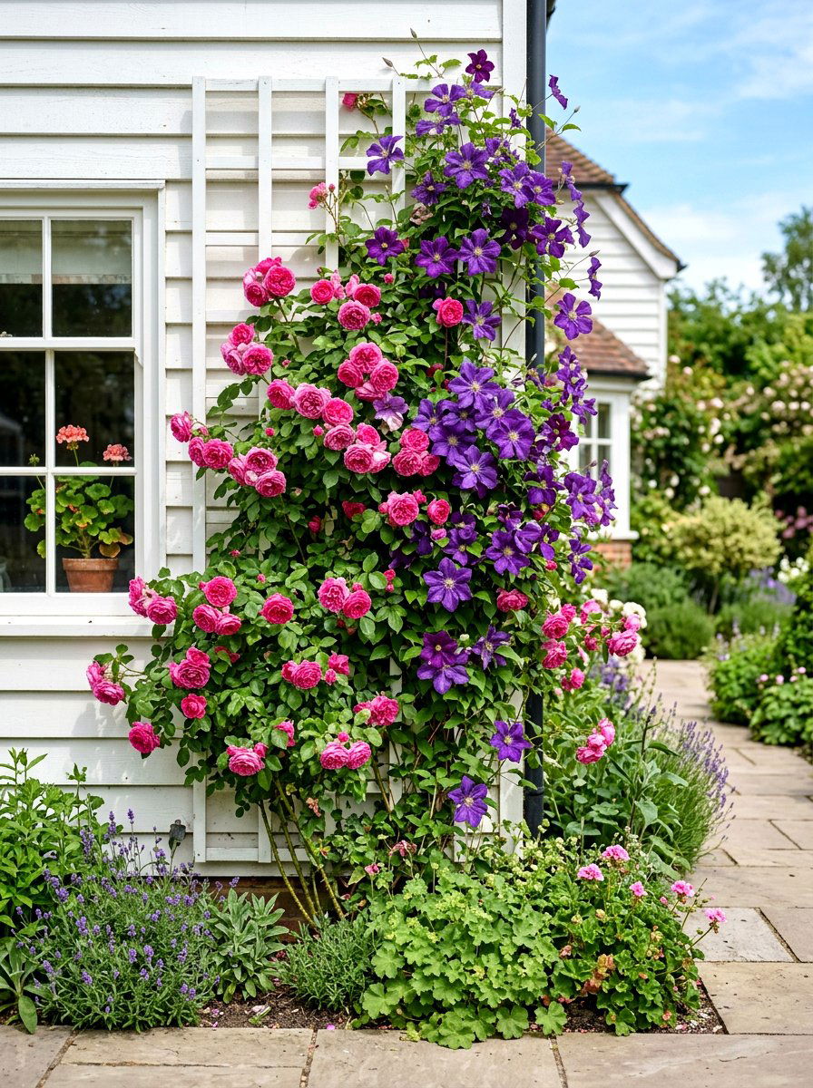 Rose And Clematis - 30 rose garden ideas