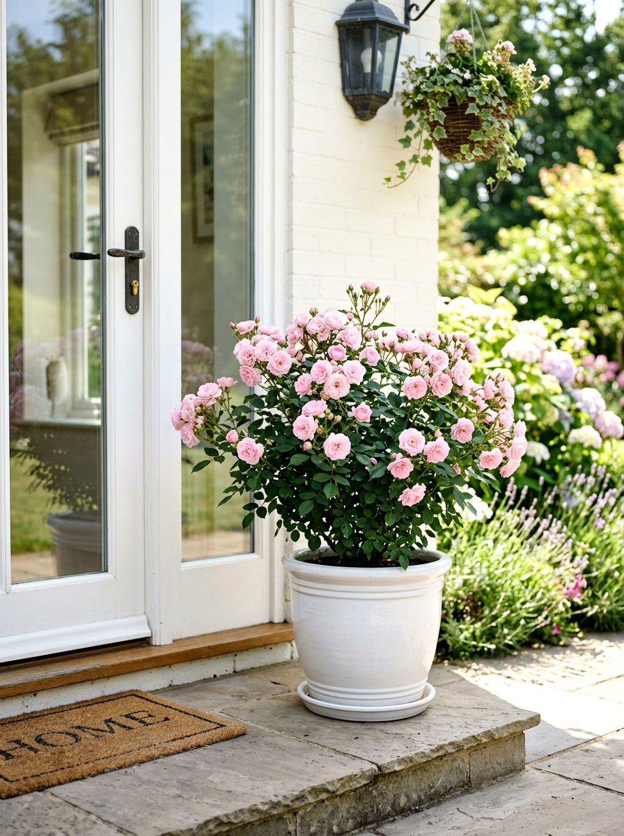 Rose Bush In Container - 30 patio container garden ideas