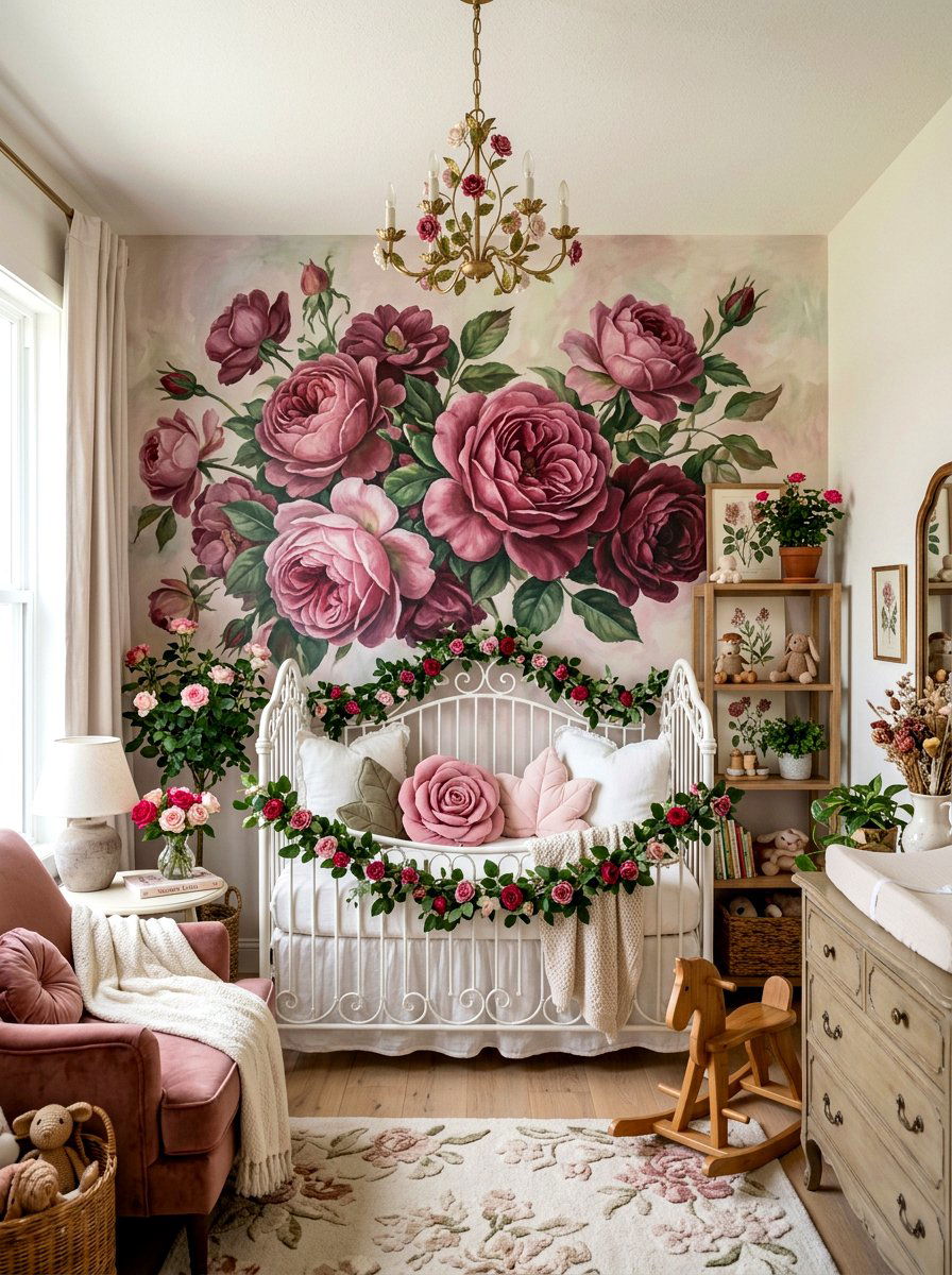 Rose Garden Accent - 30 floral nursery ideas