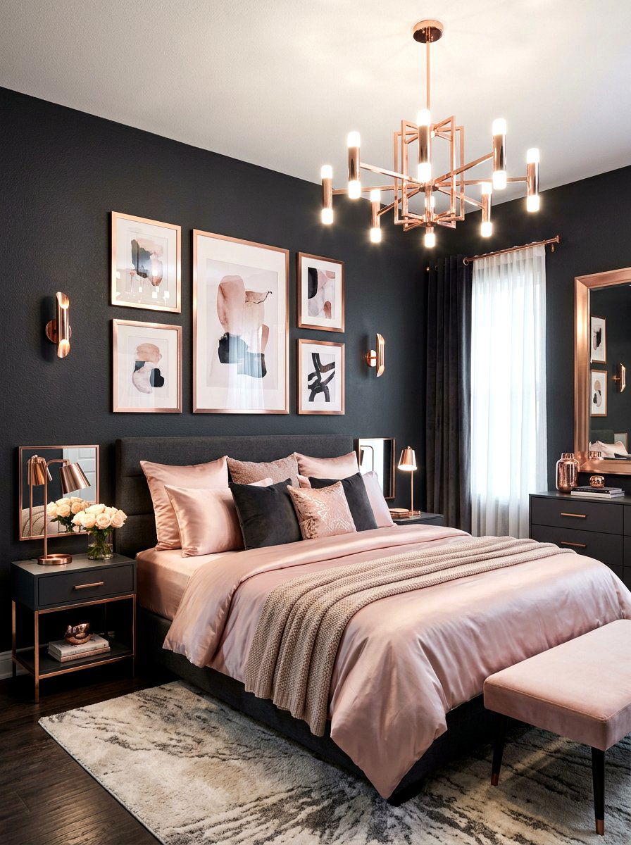 Rose Gold Bedroom - 30 dreamy girly bedroom ideas