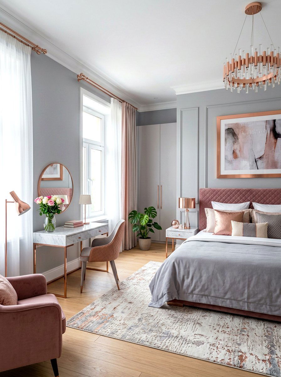 Rose Gold Bedroom - 30 princess bedroom ideas