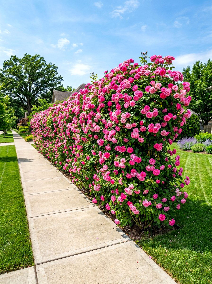Rose Hedge Privacy - 30 rose garden ideas