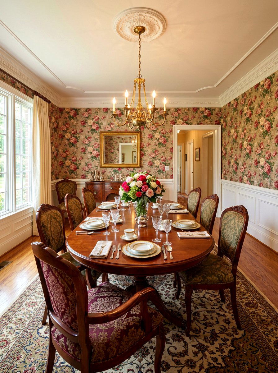 Rose Wallpaper - 30 floral dining wallpaper ideas
