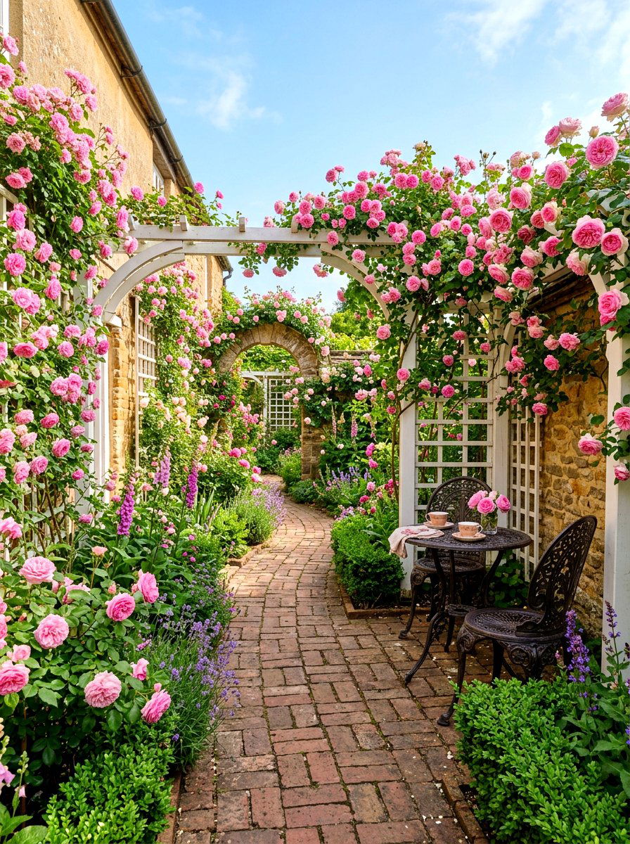 Rose garden courtyard - 30 enclosed courtyard ideas