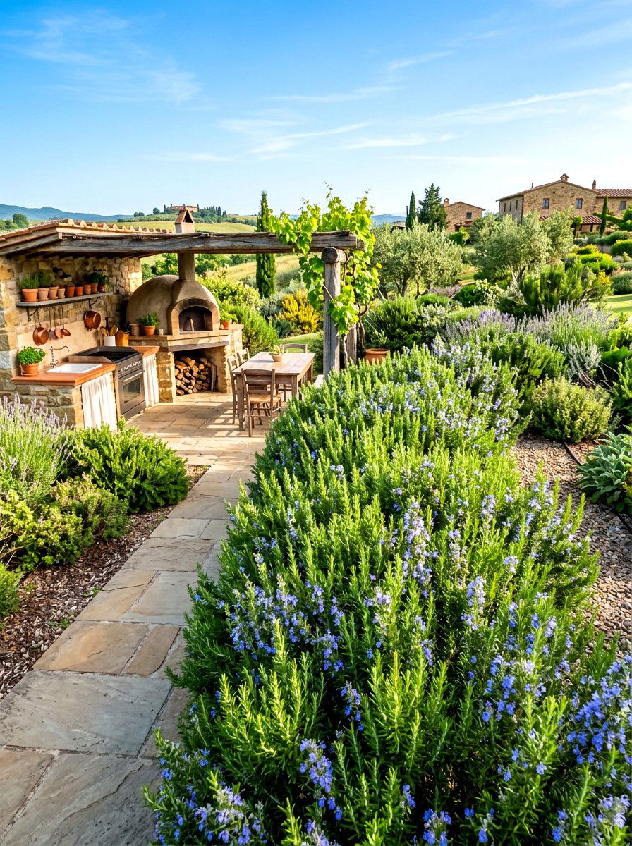 Rosemary Edible Hedge - 30 hedge row ideas